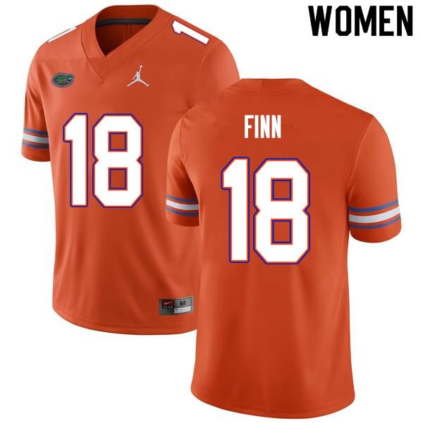 NCAA Florida Gators Jacob Finn Women's #18 Nike Orange Stitched Authentic College Football Jersey MPP6864NJ